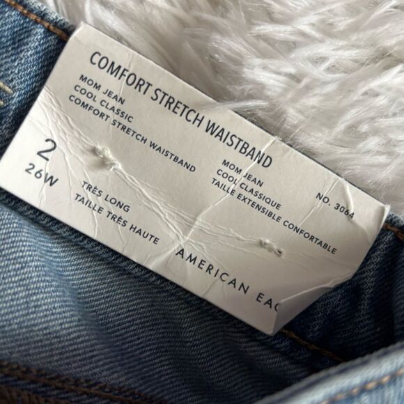 American Eagle Mom Jeans New Distressed Womens Size 2 Long - Picture 7 of 12